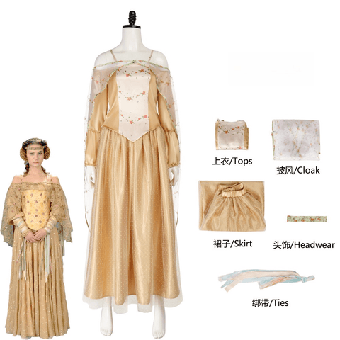 Star Wars Padmé Amidala Queen Costume for Women, Halloween Cosplay Dress Queen Amidala Outfit - Coscosmos