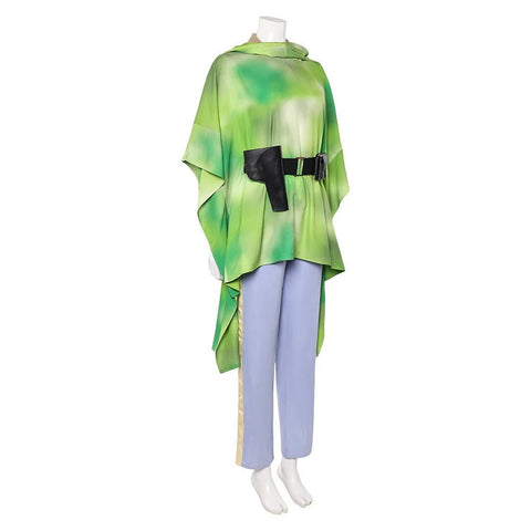 Star Wars Princess Leia Cosplay Costume Set - Green Halloween Role Play Outfit for Female Fans - Coscosmos