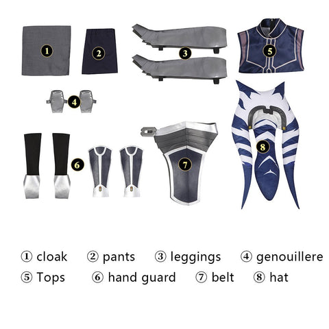 Star Wars: The Clone Wars Ahsoka Tano Cosplay Costume – Authentic Adult Outfit for Movie & TV Show Fans - Coscosmos