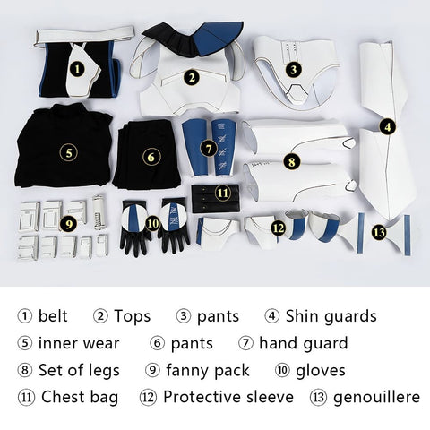 Star Wars: The Clone Wars Captain Rex Cosplay Costume Full Set with Helmet - Coscosmos