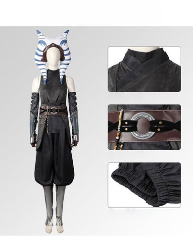 Star Wars The Mandalorian Ahsoka Full Set Cosplay Costume – Premium Quality Licensed Adult Outfit - Coscosmos
