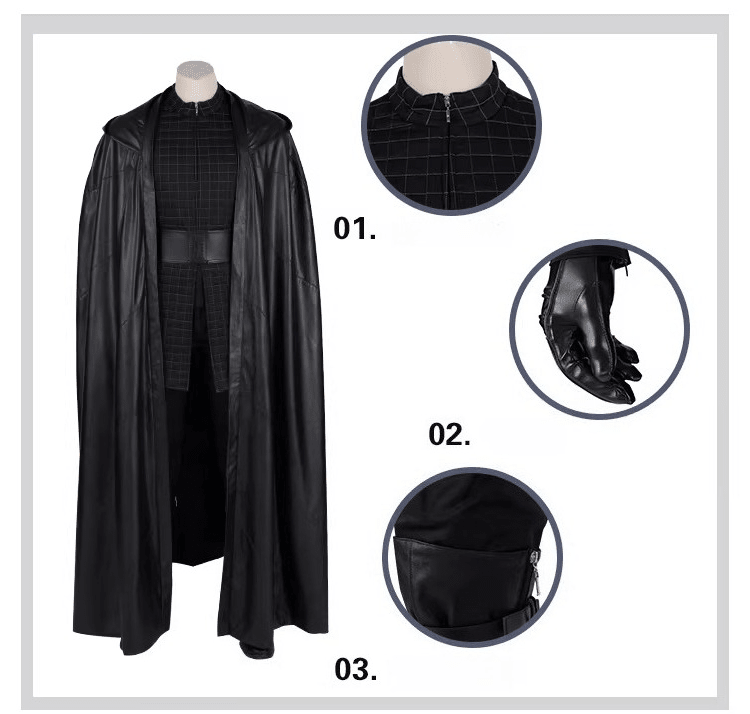 Star Wars: The Rise of Skywalker Kylo Ren Cosplay Costume – Adult Black Series Deluxe Outfit - Coscosmos
