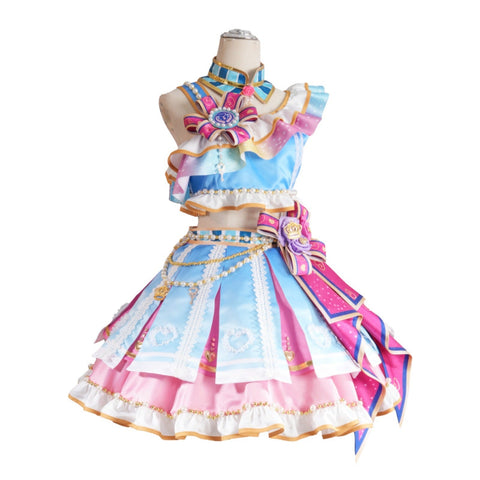 Star☆Musume Aikatsu! Ichigo, Ao, and Ran Cheer Squad Cosplay Costume Full Set for Girls - Coscosmos