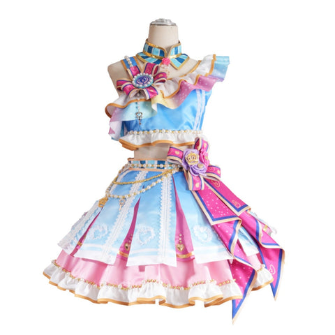 Star☆Musume Aikatsu! Ichigo, Ao, and Ran Cheer Squad Cosplay Costume Full Set for Girls - Coscosmos