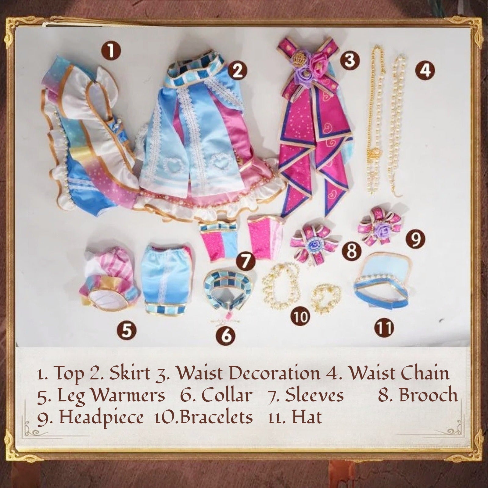 Star☆Musume Aikatsu! Ichigo, Ao, and Ran Cheer Squad Cosplay Costume Full Set for Girls - Coscosmos