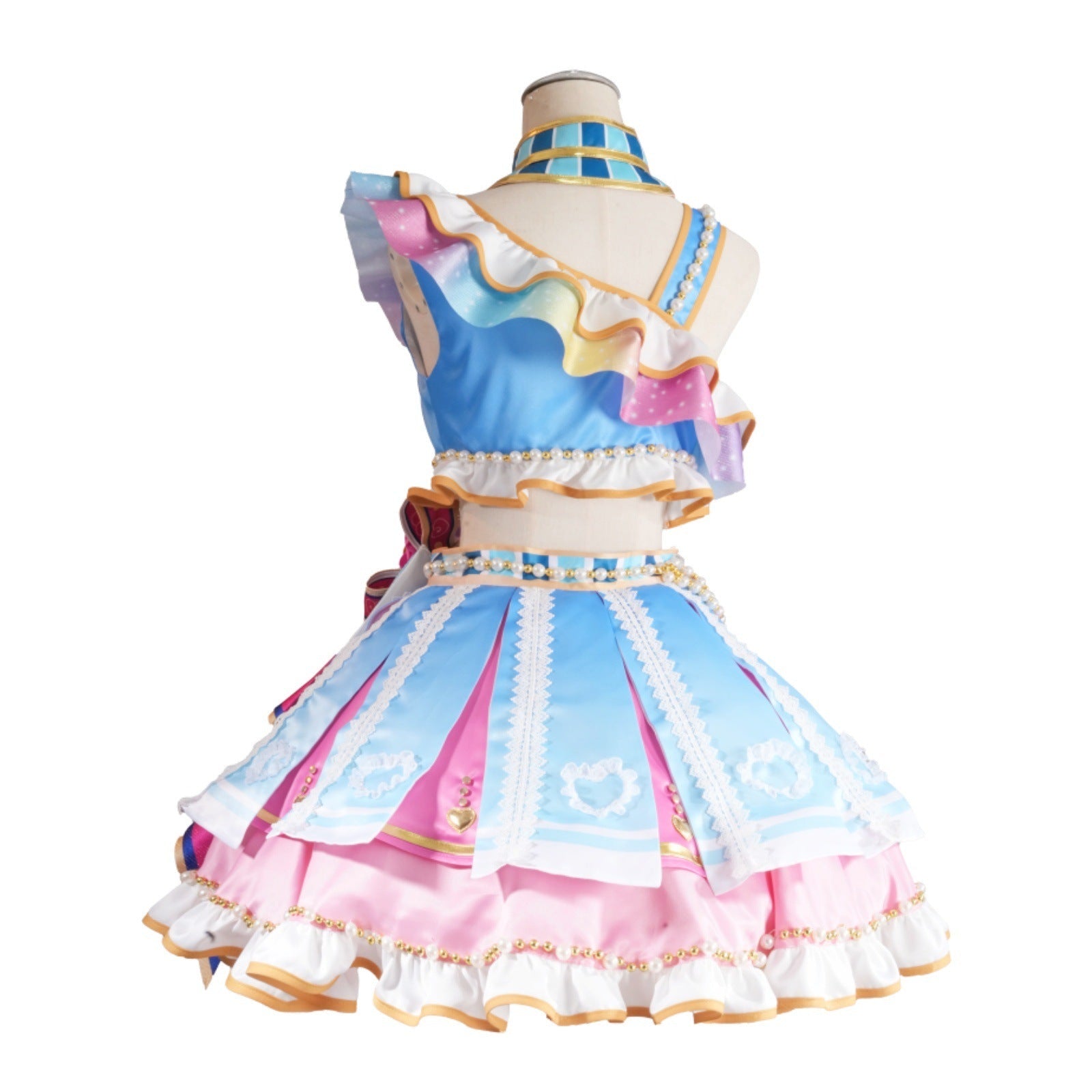 Star☆Musume Aikatsu! Ichigo, Ao, and Ran Cheer Squad Cosplay Costume Full Set for Girls - Coscosmos