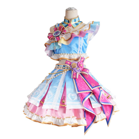 Star☆Musume Aikatsu! Ichigo, Ao, and Ran Cheer Squad Cosplay Costume Full Set for Girls - Coscosmos