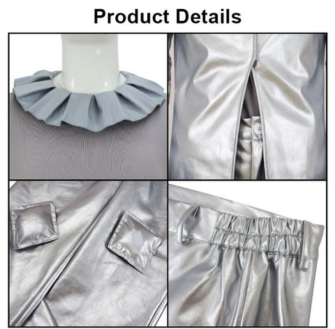 Steel Ball Run Funny Valentine Silver Trench Coat Full Cosplay Costume Set for Anime Fans - Coscosmos