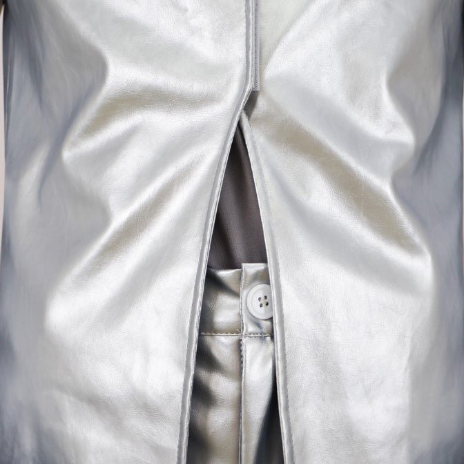 Steel Ball Run Funny Valentine Silver Trench Coat Full Cosplay Costume Set for Anime Fans - Coscosmos