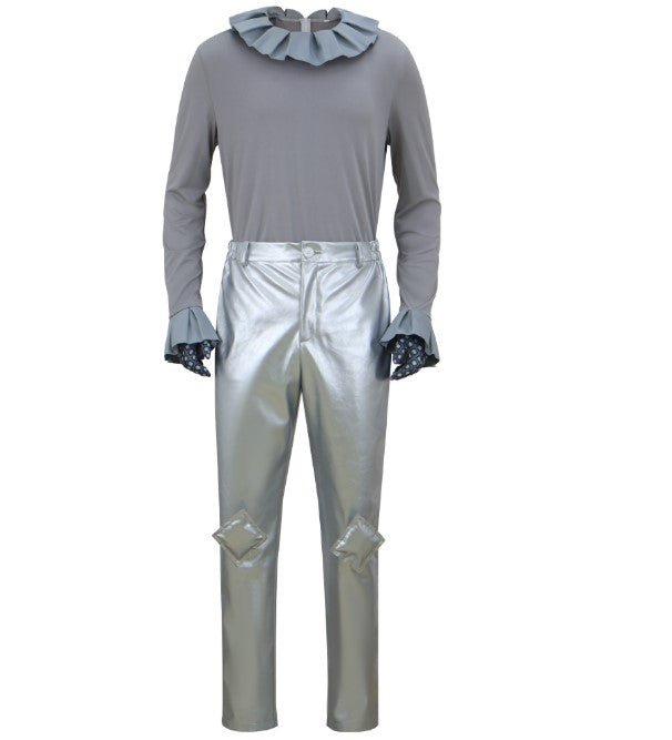 Steel Ball Run Funny Valentine Silver Trench Coat Full Cosplay Costume Set for Anime Fans - Coscosmos