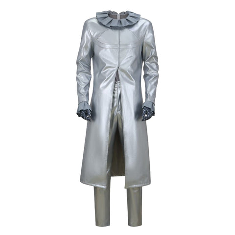 Steel Ball Run Funny Valentine Silver Trench Coat Full Cosplay Costume Set for Anime Fans - Coscosmos