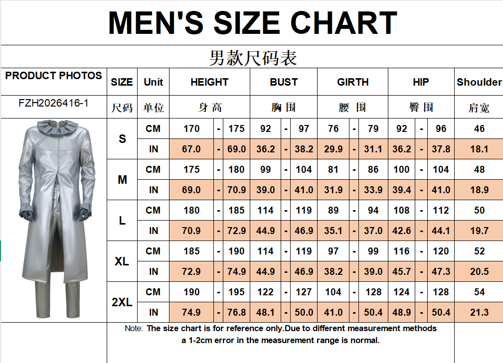 Steel Ball Run Funny Valentine Silver Trench Coat Full Cosplay Costume Set for Anime Fans - Coscosmos