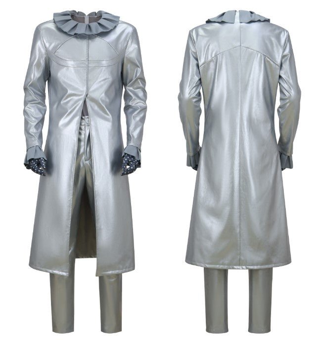 Steel Ball Run Funny Valentine Silver Trench Coat Full Cosplay Costume Set for Anime Fans - Coscosmos