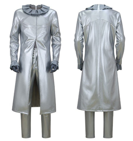 Steel Ball Run Funny Valentine Silver Trench Coat Full Cosplay Costume Set for Anime Fans - Coscosmos