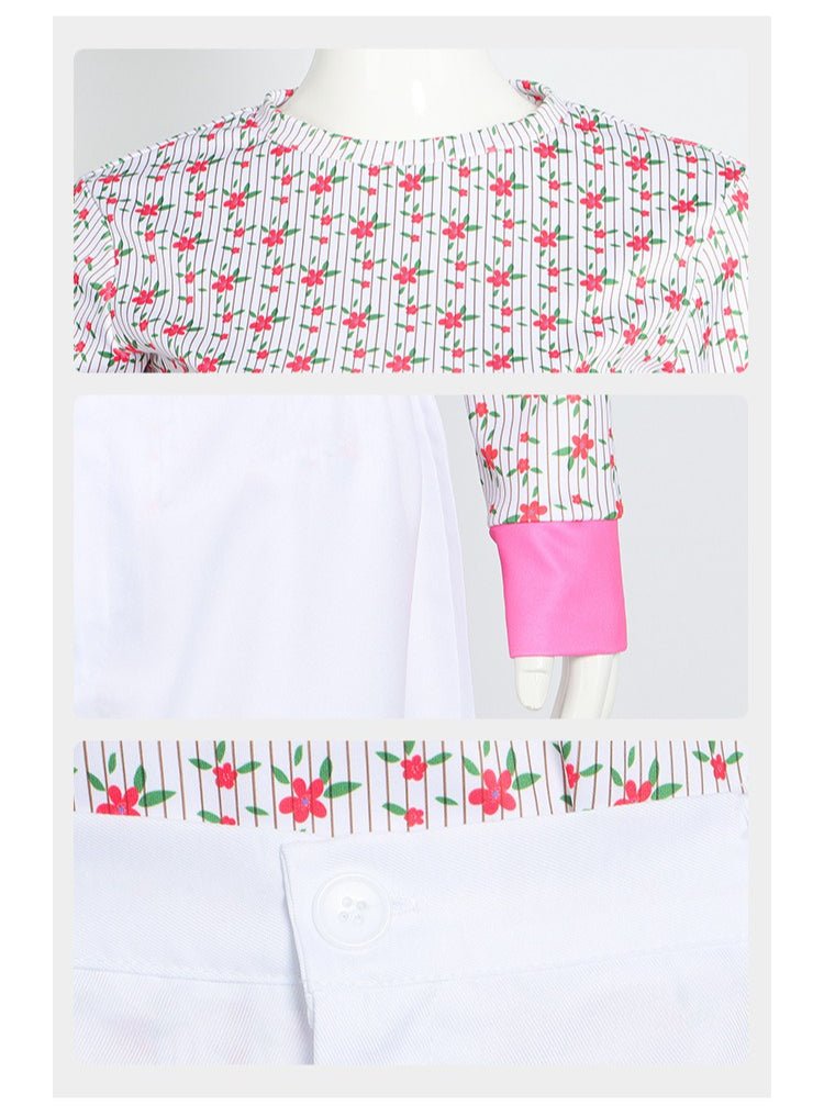 Stranger Things Eleven Floral Top and White Pants Costume Outfit for Cosplay - Coscosmos