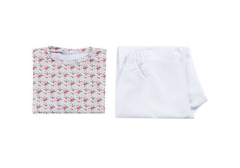 Stranger Things Eleven Floral Top and White Pants Costume Outfit for Cosplay - Coscosmos