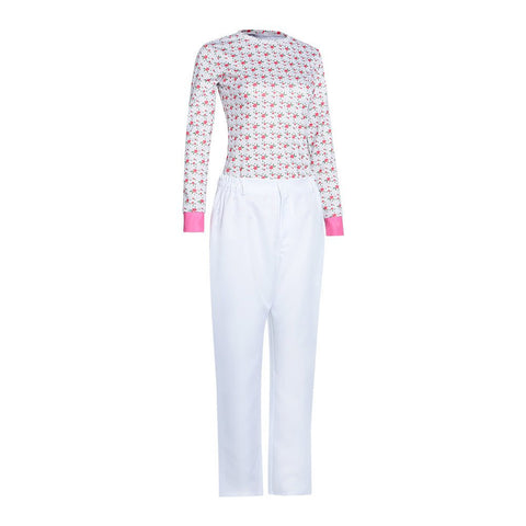 Stranger Things Eleven Floral Top and White Pants Costume Outfit for Cosplay - Coscosmos