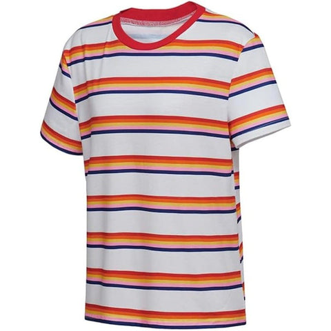 Stranger Things Striped T-Shirt - Official Netflix Series Graphic Tee Casual Wear - Coscosmos