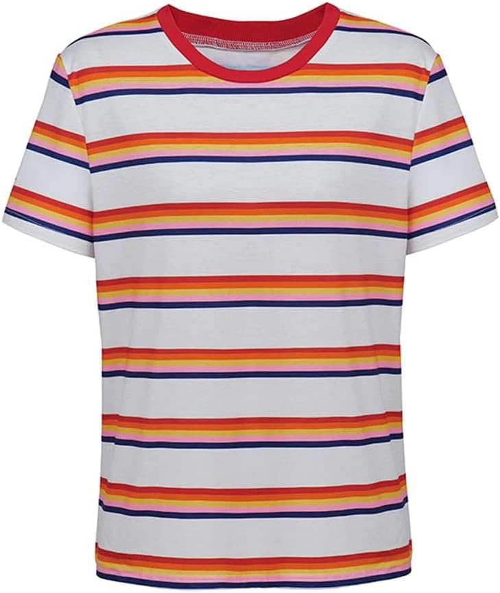Stranger Things Striped T-Shirt - Official Netflix Series Graphic Tee Casual Wear - Coscosmos