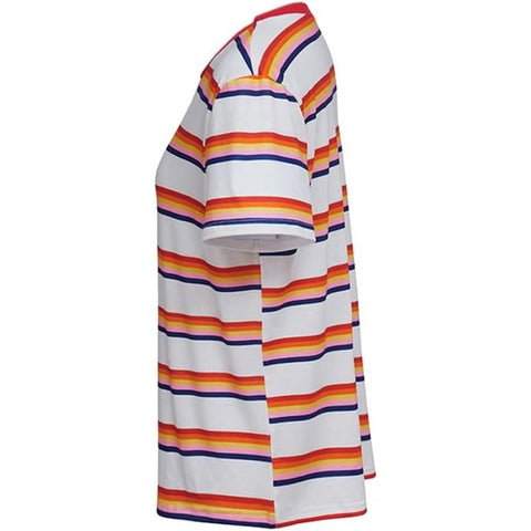 Stranger Things Striped T-Shirt - Official Netflix Series Graphic Tee Casual Wear - Coscosmos