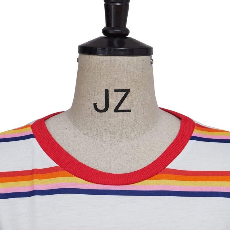 Stranger Things Striped T-Shirt - Official Netflix Series Graphic Tee Casual Wear - Coscosmos