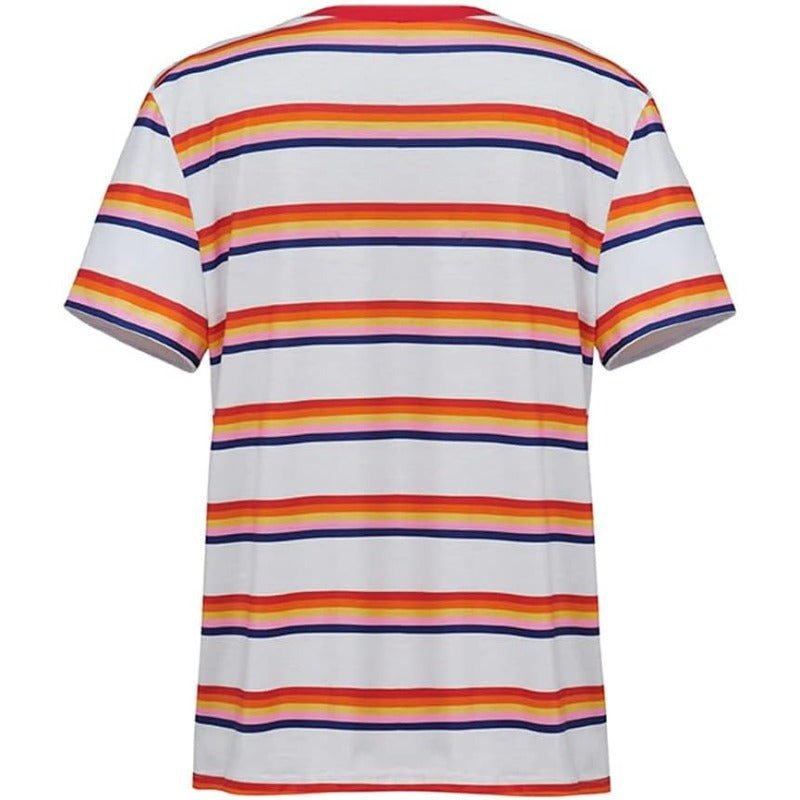 Stranger Things Striped T-Shirt - Official Netflix Series Graphic Tee Casual Wear - Coscosmos