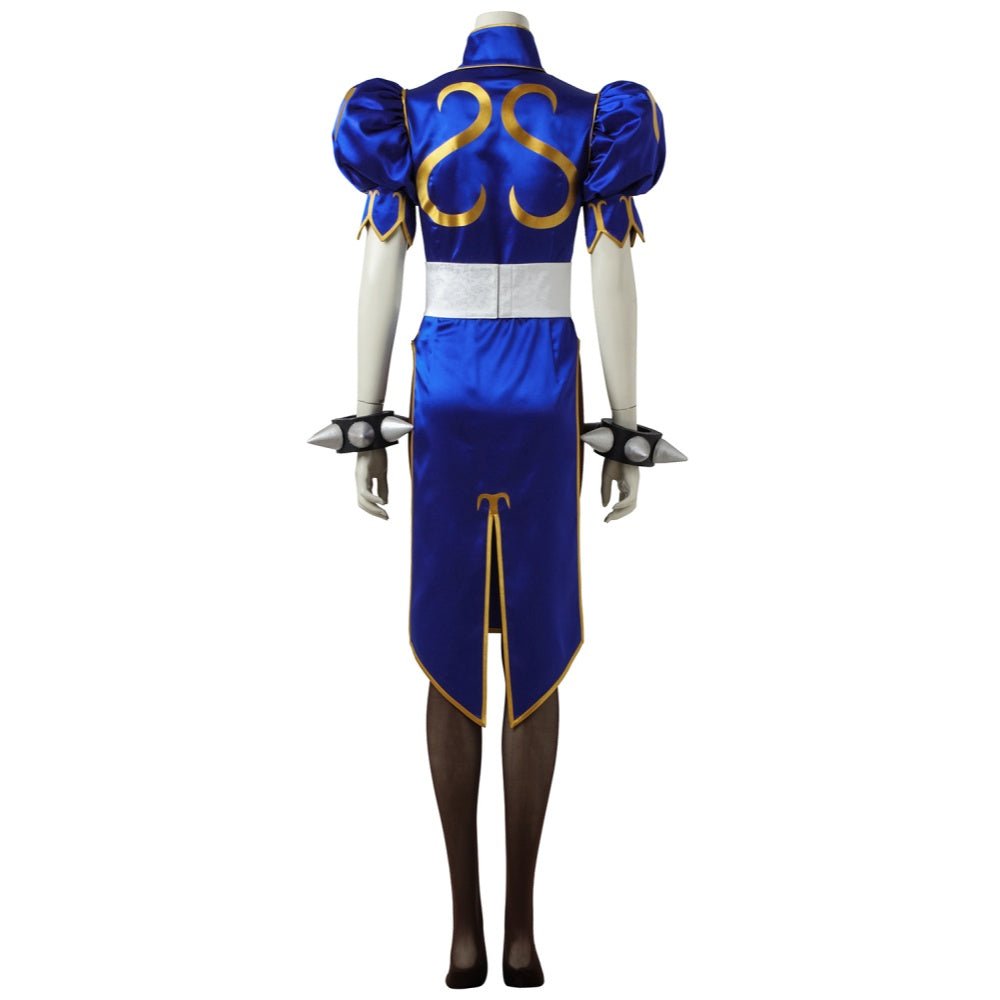 Street Fighter V Cosplay Costume - Chun - Li Classic Battle Outfit Martial Arts Qipao Game Cos Full Set - Coscosmos