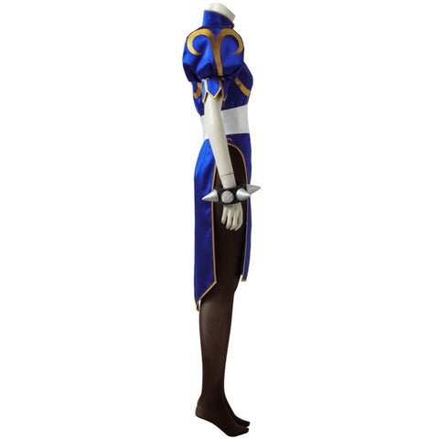 Street Fighter V Cosplay Costume - Chun - Li Classic Battle Outfit Martial Arts Qipao Game Cos Full Set - Coscosmos