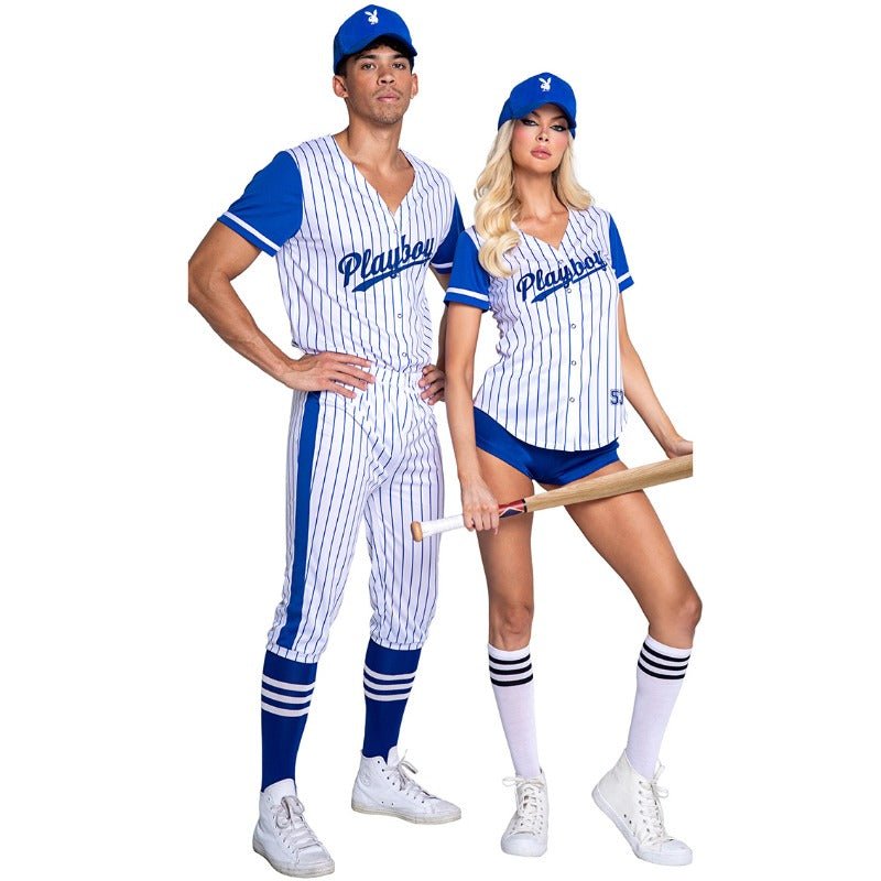 Striped Baseball Jersey: Sexy Cheerleader Costume for Party & Cosplay - Coscosmos