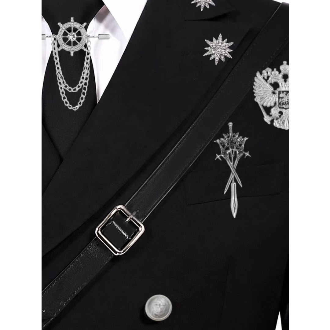 Structured Shoulder Waist-Tailored Blazer Custom Design Formal Suit - Coscosmos