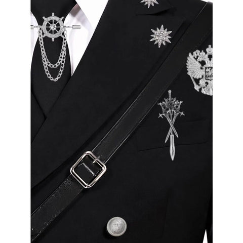 Structured Shoulder Waist-Tailored Blazer Custom Design Formal Suit - Coscosmos