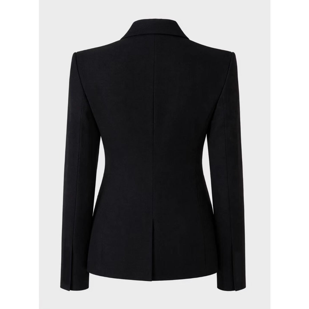Structured Shoulder Waist-Tailored Blazer Custom Design Formal Suit - Coscosmos