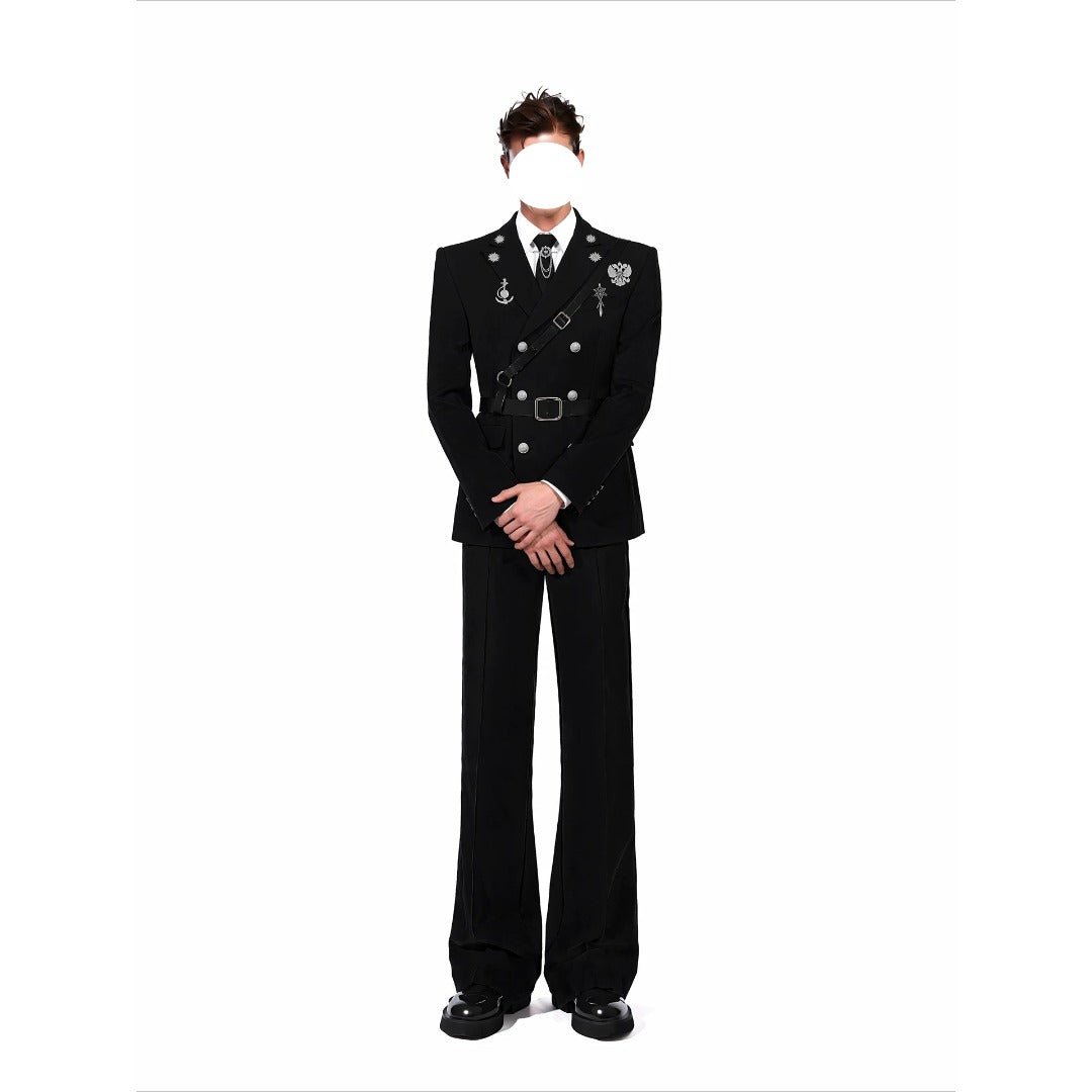 Structured Shoulder Waist-Tailored Blazer Custom Design Formal Suit - Coscosmos