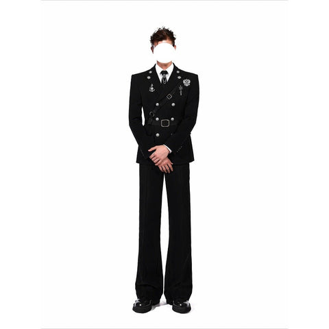 Structured Shoulder Waist-Tailored Blazer Custom Design Formal Suit - Coscosmos