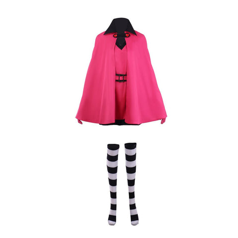 Sugar Sugar Rune Chocolat Meilleure Pink Dress Cloak with Hat Cosplay Costume - Coscosmos