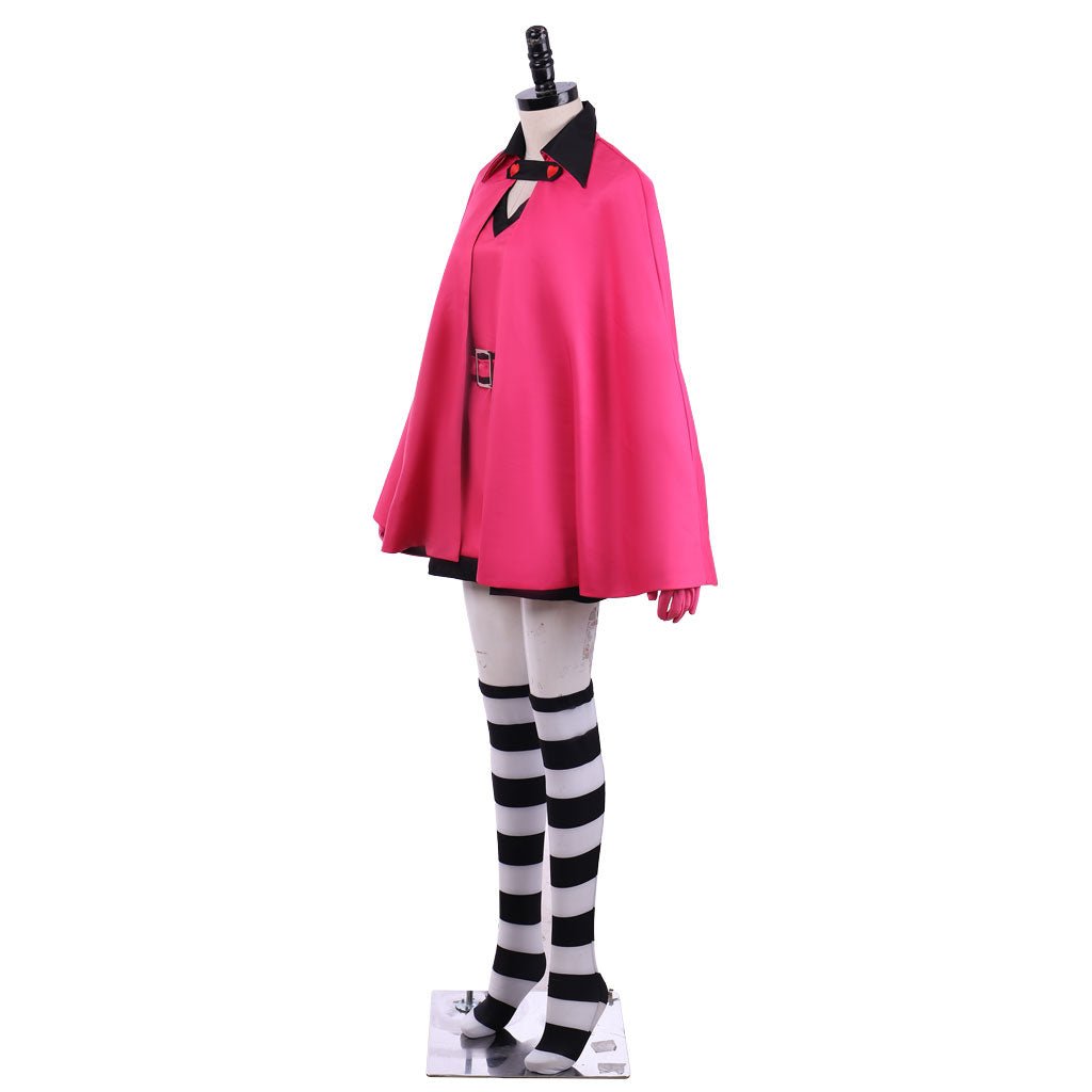 Sugar Sugar Rune Chocolat Meilleure Pink Dress Cloak with Hat Cosplay Costume - Coscosmos