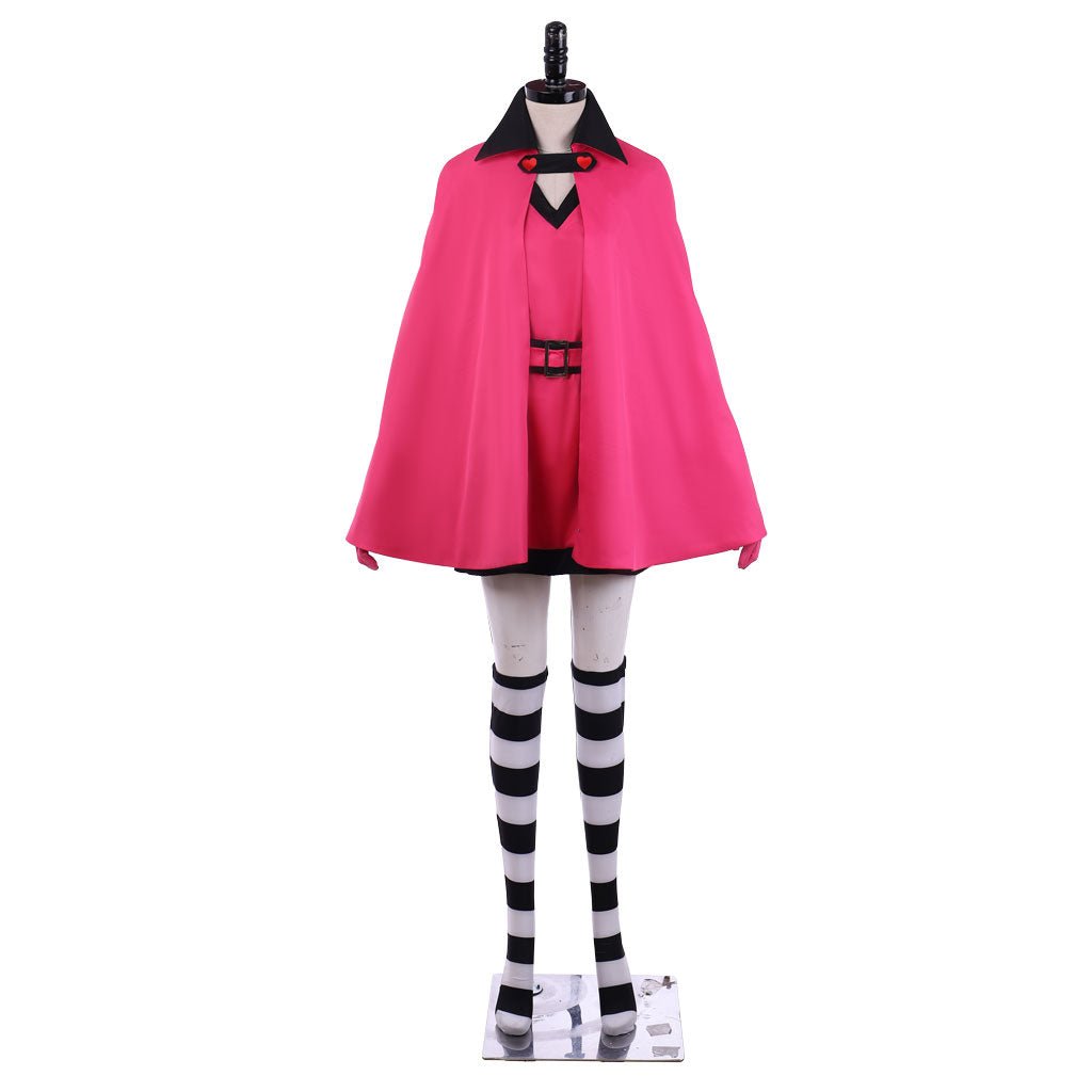 Sugar Sugar Rune Chocolat Meilleure Pink Dress Cloak with Hat Cosplay Costume - Coscosmos