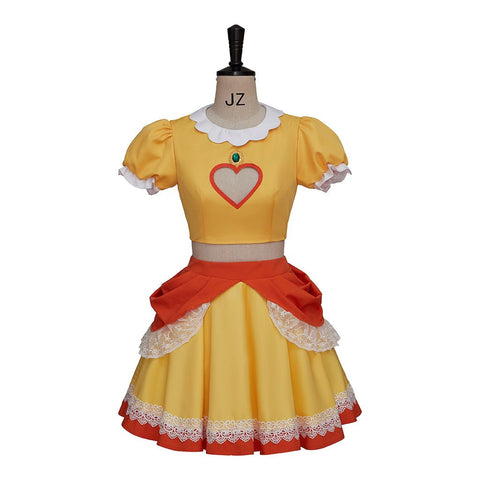 Super Mario Princess Daisy Orange Crop Top and Skirt Two - Piece Set - Coscosmos