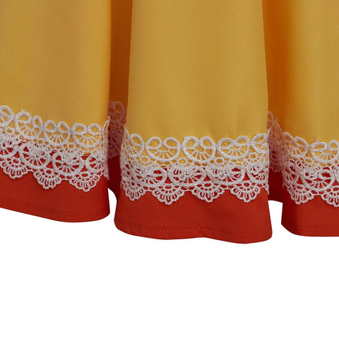 Super Mario Princess Daisy Orange Crop Top and Skirt Two - Piece Set - Coscosmos