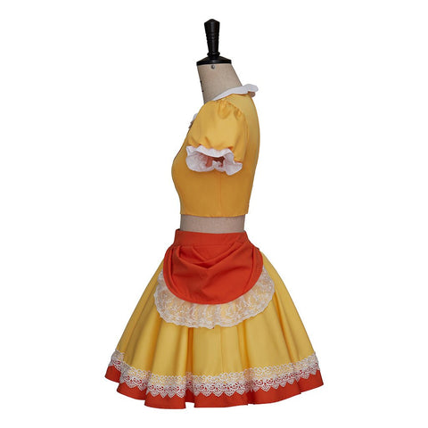 Super Mario Princess Daisy Orange Crop Top and Skirt Two - Piece Set - Coscosmos
