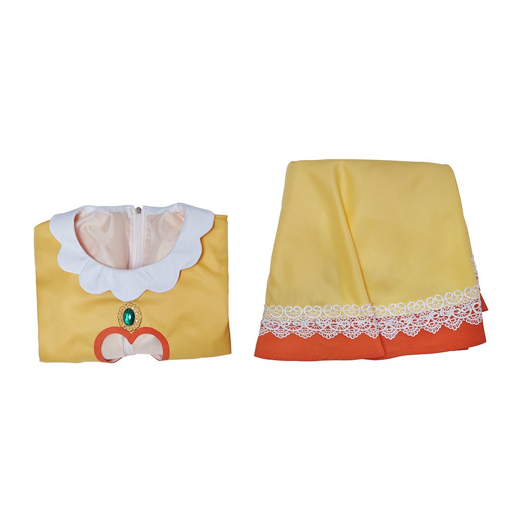 Super Mario Princess Daisy Orange Crop Top and Skirt Two - Piece Set - Coscosmos