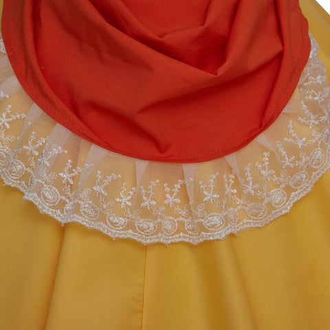 Super Mario Princess Daisy Orange Crop Top and Skirt Two - Piece Set - Coscosmos