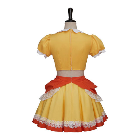Super Mario Princess Daisy Orange Crop Top and Skirt Two - Piece Set - Coscosmos