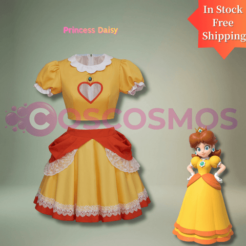 Super Mario Princess Daisy Orange Crop Top and Skirt Two - Piece Set - Coscosmos