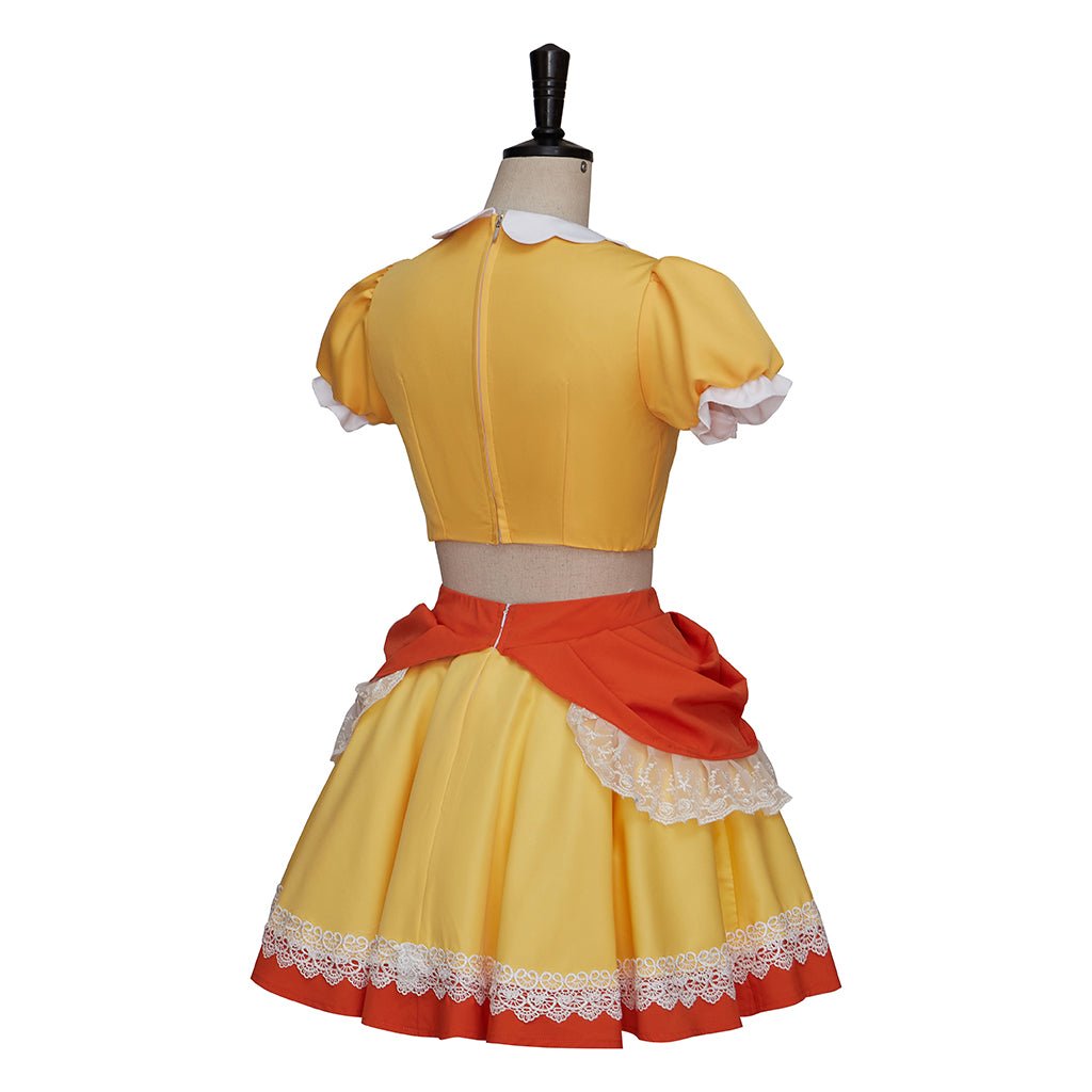 Super Mario Princess Daisy Orange Crop Top and Skirt Two - Piece Set - Coscosmos