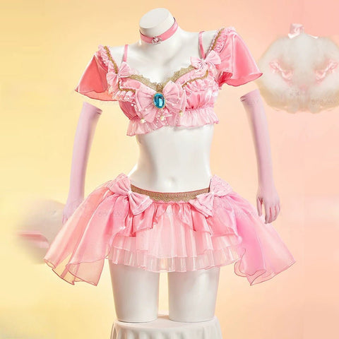 Super Mario Princess Peach Fanart Idol Cosplay Costume - Coscosmos