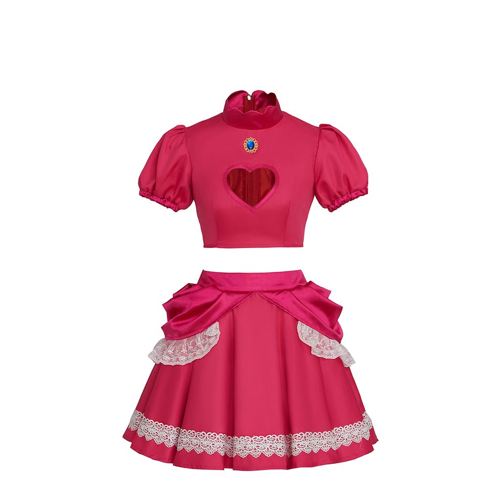 Super Mario Princess Peach Pink Short Dress and Top Two - Piece Set - Coscosmos