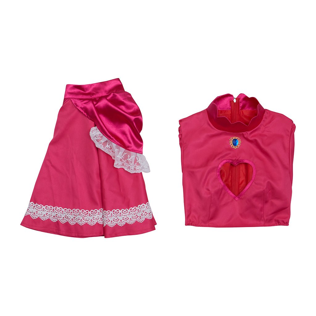 Super Mario Princess Peach Pink Short Dress and Top Two - Piece Set - Coscosmos