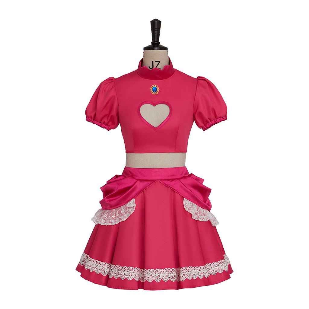 Super Mario Princess Peach Pink Short Dress and Top Two - Piece Set - Coscosmos