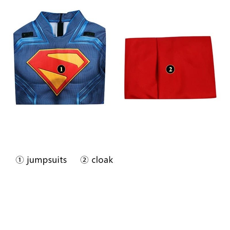 Superman Legacy Clark Kent Halloween Cosplay Costume Superhero Jumpsuit With Cloak - Coscosmos